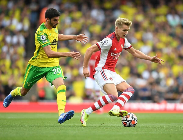 Arsenal's Martin Odegaard Scores Past Norwich: Arsenal v Norwich City, Premier League 2021-22
