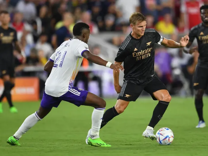 Framed Print : Arsenal's Martin Odegaard Shines in Orlando Pre-Season Match (2022-23)