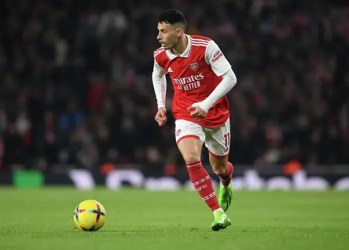 Framed Print : Arsenal's Martinelli Faces Manchester City in the Premier League