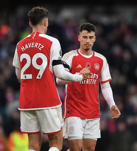 Arsenal's Martinelli and Havertz in Action: Arsenal FC vs Burnley FC, Premier League 2023-24