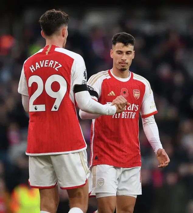 Framed Print : Arsenal's Martinelli and Havertz in Action: Arsenal FC vs Burnley FC, Premier League 2023-24