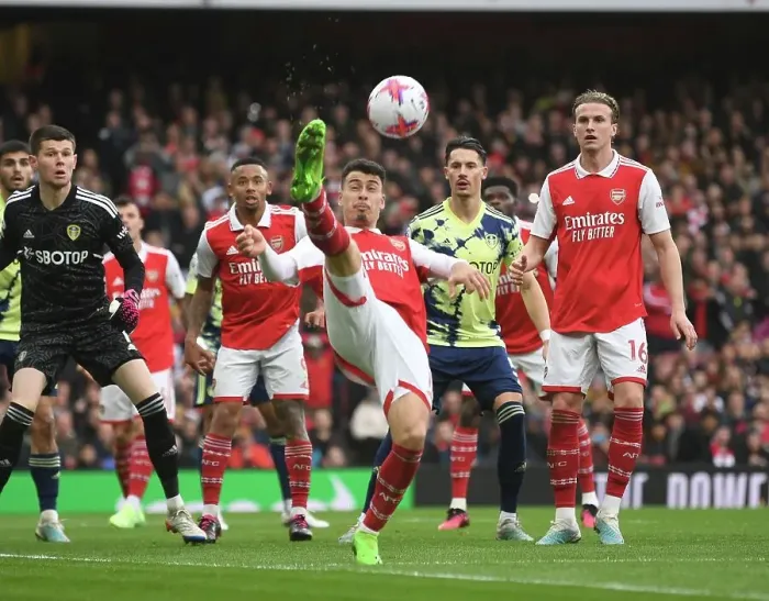 Framed Print : Arsenal's Martinelli Shines in April Showdown vs. Leeds United (2022-23) Framed Print : Arsenal's Martinelli Shines in April Showdown vs. Leeds United (2022-23)