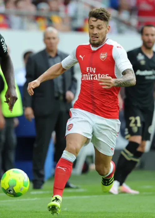 Framed Print : Arsenal's Mathieu Debuchy in Pre-Season Action vs RC Lens (2016)