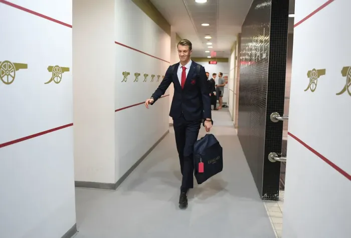Framed Print : Arsenal's Matt Macey in the Home Changing Room - Arsenal vs West Ham United, Premier League 2017-18