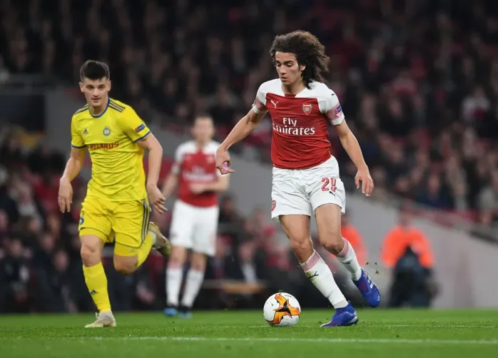 Framed Print : Arsenal's Matteo Guendouzi in Action against BATE Borisov in Europa League Clash Framed Print : Arsenal's Matteo Guendouzi in Action against BATE Borisov in Europa League Clash