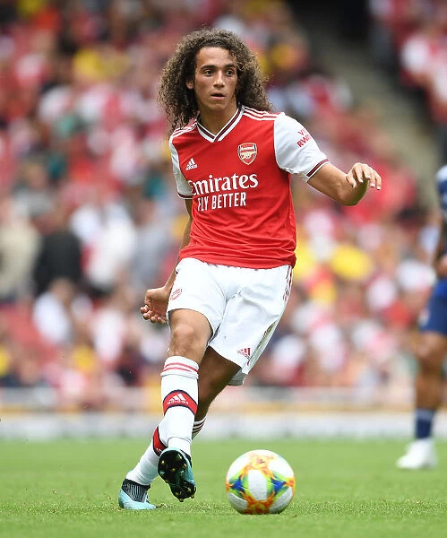 Arsenal's Matteo Guendouzi in Action against Olympique Lyonnais at Emirates Cup 2019