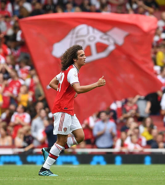 Arsenal's Matteo Guendouzi in Action against Olympique Lyonnais during the Emirates Cup 2019-20
