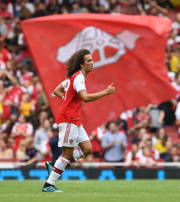 Framed Print : Arsenal's Matteo Guendouzi in Action against Olympique Lyonnais during the Emirates Cup 2019-20