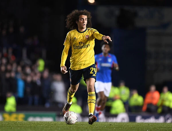 Arsenal's Matteo Guendouzi in Action against Portsmouth in FA Cup Fifth Round