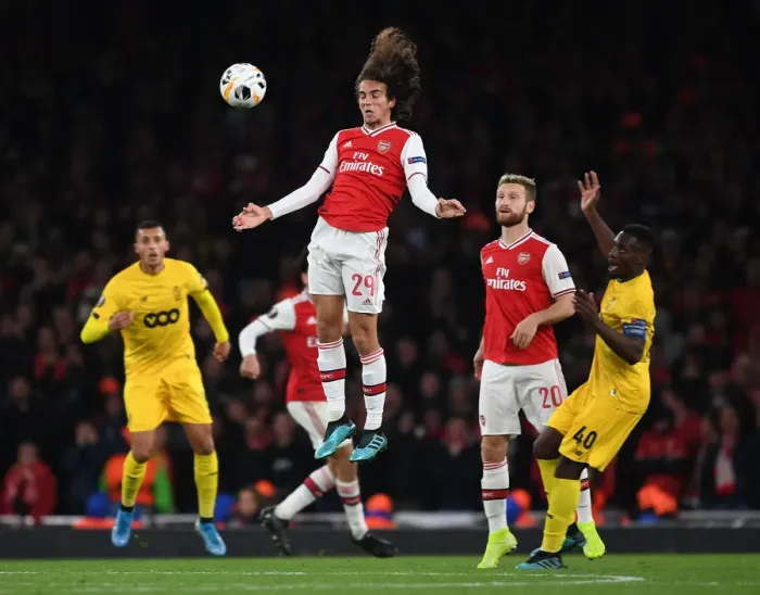 Framed Print : Arsenal's Matteo Guendouzi in Action against Standard Liege in Europa League Match