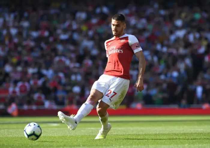Framed Print : Arsenal's Mavropanos in Action against Crystal Palace in the Premier League