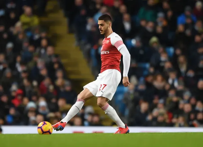 Framed Print : Arsenal's Mavropanos Faces Manchester City in Premier League Clash (2018-19) Framed Print : Arsenal's Mavropanos Faces Manchester City in Premier League Clash (2018-19)