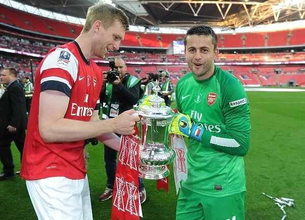 Arsenal's Mertesacker and Fabianski at the 2014 FA Cup Final