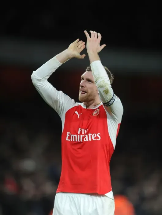 Framed Print : Arsenal's Per Mertesacker Rallies Fans After Arsenal vs Manchester City, 2015-16 Premier League Framed Print : Arsenal's Per Mertesacker Rallies Fans After Arsenal vs Manchester City, 2015-16 Premier League