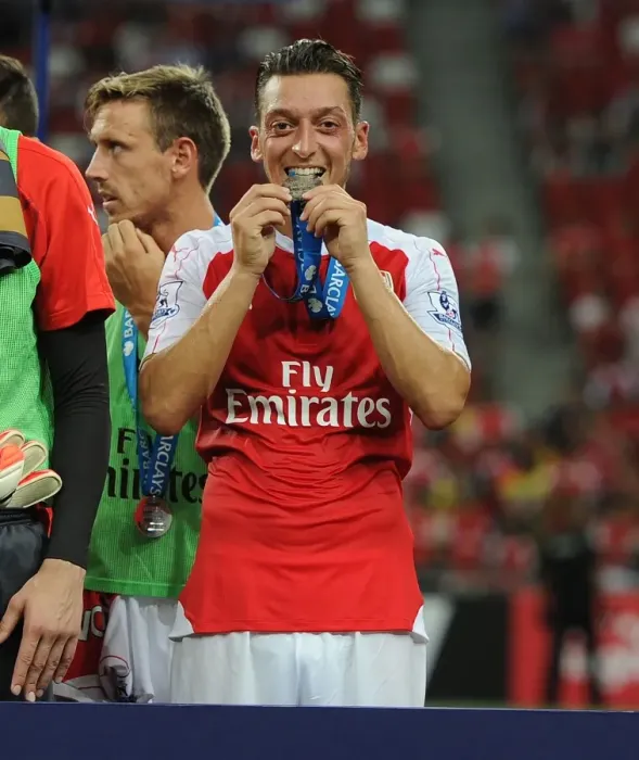 Framed Print : Arsenal's Mesut Ozil Leads the Team to Asia Trophy Victory over Everton Framed Print : Arsenal's Mesut Ozil Leads the Team to Asia Trophy Victory over Everton
