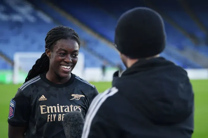 Framed Print : Arsenal's Michelle Agyemang Reacts after Leicester City vs Arsenal Women's Super League Match