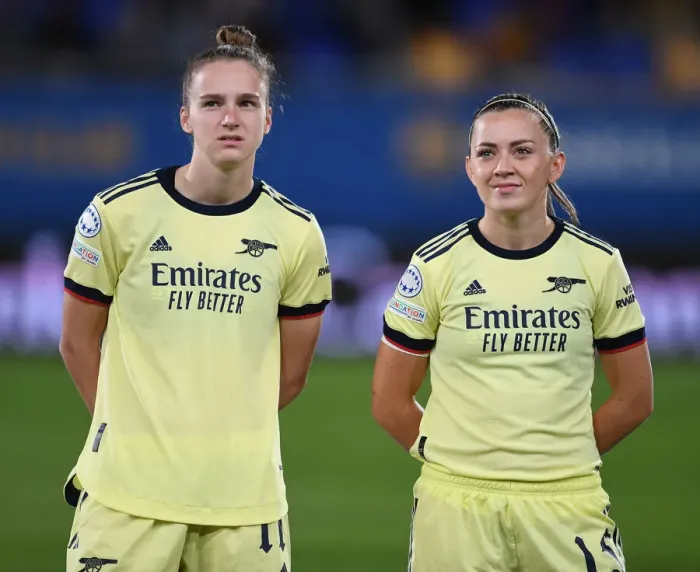 Framed Print : Arsenal's Miedema and McCabe Prepared for FC Barcelona Showdown in UEFA Women's Champions League