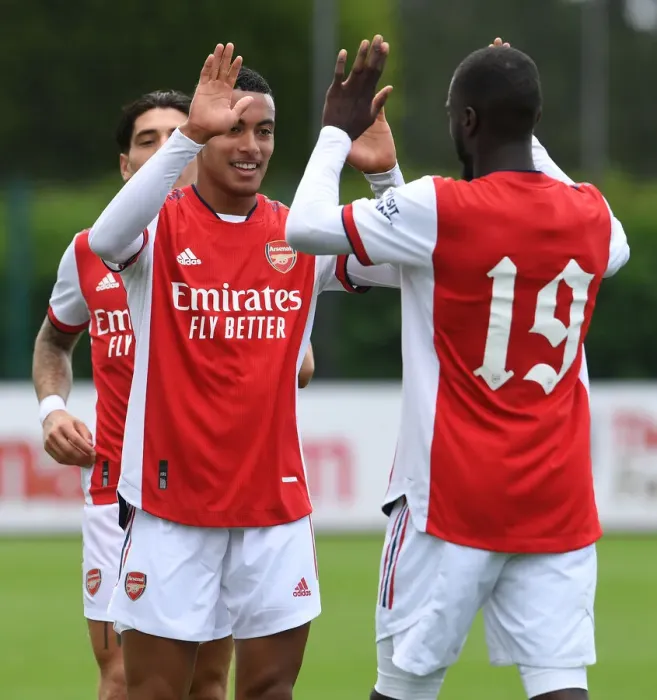 Framed Print : Arsenal's Miguel Azeez Scores in Pre-Season Victory over Watford