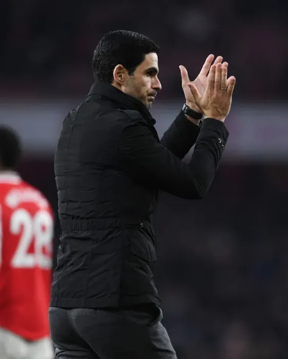 Framed Print : Arsenal's Mikel Arteta Celebrates with Fans after Arsenal vs. Chelsea Premier League Victory Framed Print : Arsenal's Mikel Arteta Celebrates with Fans after Arsenal vs. Chelsea Premier League Victory