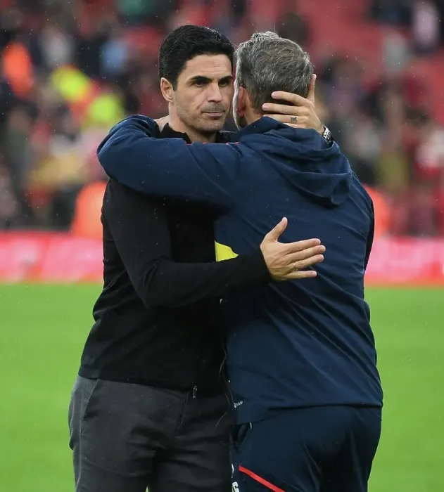 Framed Print : Arsenal's Mikel Arteta Embraces Coach Amidst Premier League Tension: Arsenal FC vs. Nottingham Forest (2022-23) Framed Print : Arsenal's Mikel Arteta Embraces Coach Amidst Premier League Tension: Arsenal FC vs. Nottingham Forest (2022-23)
