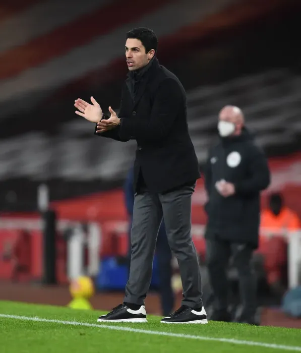 Framed Print : Arsenal's Mikel Arteta at Emirates Stadium: Arsenal v Crystal Palace, Premier League 2021 (Behind Closed Doors) Framed Print : Arsenal's Mikel Arteta at Emirates Stadium: Arsenal v Crystal Palace, Premier League 2021 (Behind Closed Doors)