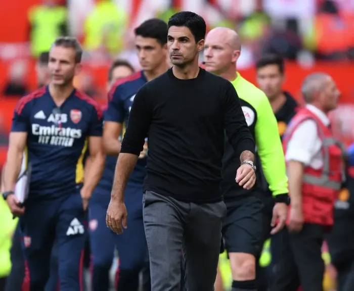 Framed Print : Arsenal's Mikel Arteta Faces Manchester United in Premier League Showdown (2022-23)