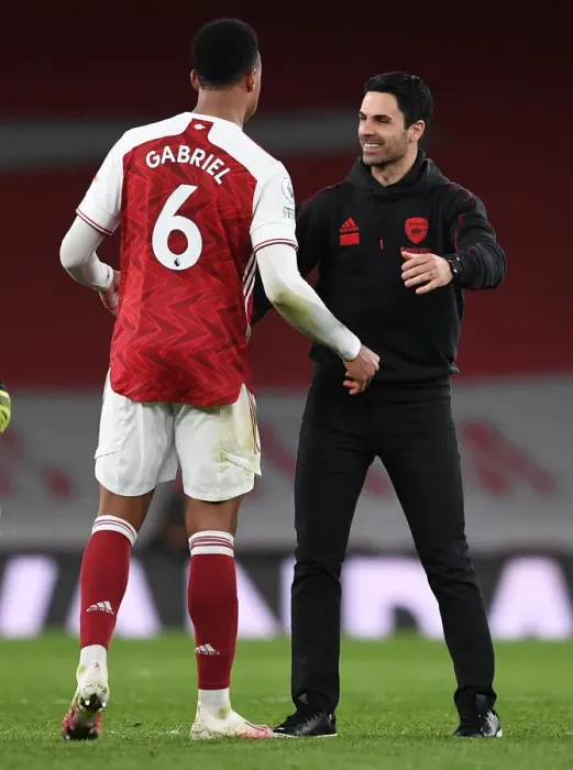Framed Print : Arsenal's Mikel Arteta and Gabriel Magalhaes Celebrate Victory over Tottenham Hotspur Framed Print : Arsenal's Mikel Arteta and Gabriel Magalhaes Celebrate Victory over Tottenham Hotspur