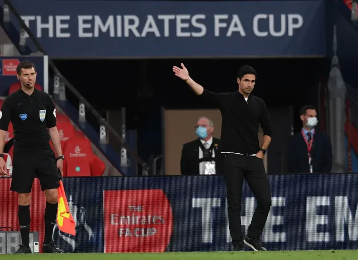 Framed Print : Arsenal's Mikel Arteta Leads at FA Cup Semi-Final vs Manchester City Framed Print : Arsenal's Mikel Arteta Leads at FA Cup Semi-Final vs Manchester City