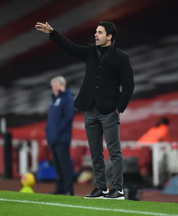 Framed Print : Arsenal's Mikel Arteta Leads Team Against Crystal Palace in Empty Emirates Stadium (Arsenal v Crystal Palace 2021) Framed Print : Arsenal's Mikel Arteta Leads Team Against Crystal Palace in Empty Emirates Stadium (Arsenal v Crystal Palace 2021)