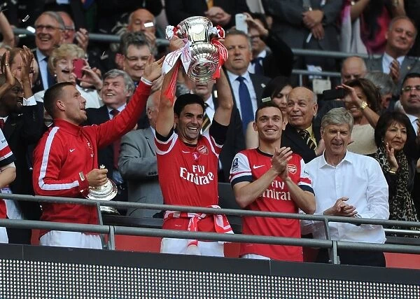 Arsenal's Mikel Arteta Lifts FA Cup After Arsenal v Hull City Final Victory