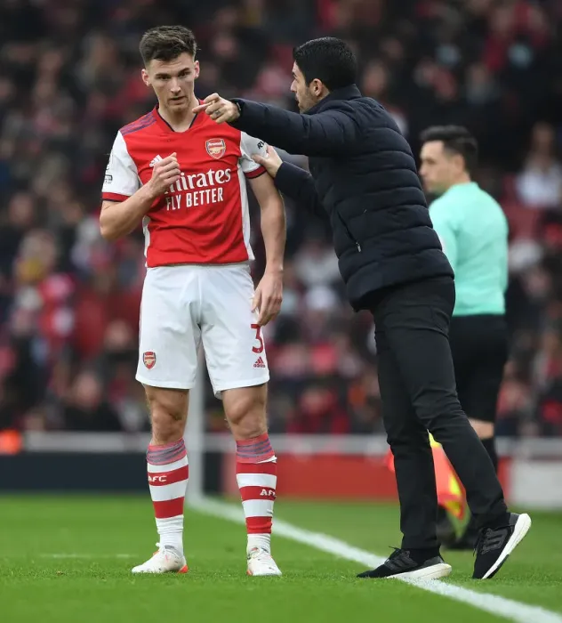 Framed Print : Arsenal's Mikel Arteta Motivates Kieran Tierney Amidst Arsenal v Burnley Tussle (2021-22) Framed Print : Arsenal's Mikel Arteta Motivates Kieran Tierney Amidst Arsenal v Burnley Tussle (2021-22)