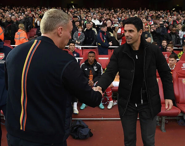 Arsenal's Mikel Arteta and Nottingham Forest's Steve Cooper Pre-Match Handshake - Premier League 2022-23