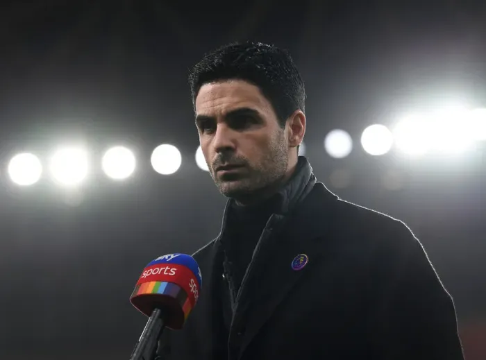 Framed Print : Arsenal's Mikel Arteta - Pre-Match Interview Before Arsenal vs Burnley (December 2020)
