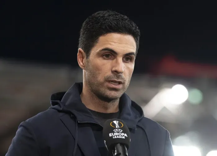Framed Print : Arsenal's Mikel Arteta Pre-Match Press Conference: Olympiacos vs Arsenal, UEFA Europa League Round of 16 (Behind Closed Doors)