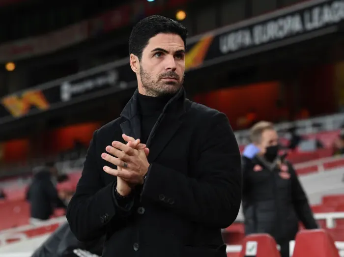 Framed Print : Arsenal's Mikel Arteta Prepares for Europa League Clash Against Rapid Wien Framed Print : Arsenal's Mikel Arteta Prepares for Europa League Clash Against Rapid Wien