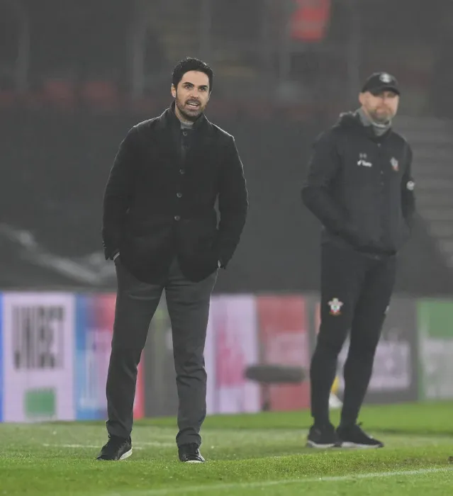 Framed Print : Arsenal's Mikel Arteta at Southampton: Premier League Clash Amidst Empty Stands (January 2021) Framed Print : Arsenal's Mikel Arteta at Southampton: Premier League Clash Amidst Empty Stands (January 2021)