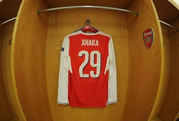 Arsenal's Missing Xhaka Jersey in Changing Room Before Arsenal vs Paris Saint-Germain, UEFA Champions League 2016-17