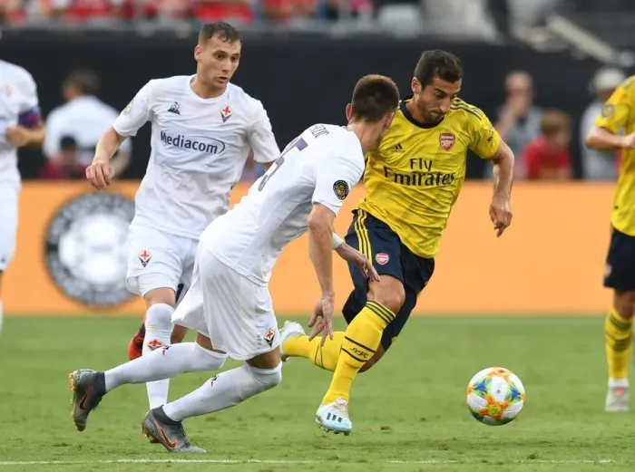 Framed Print : Arsenal's Mkhitaryan Stars in 2019 International Champions Cup: Arsenal vs ACF Fiorentina