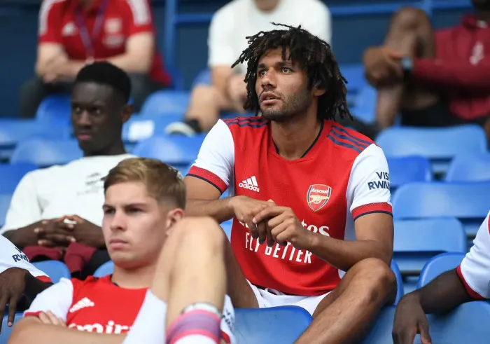 Framed Print : Arsenal's Mo Elneny in Action against Rangers in Glasgow Pre-Season Friendly (2021) Framed Print : Arsenal's Mo Elneny in Action against Rangers in Glasgow Pre-Season Friendly (2021)