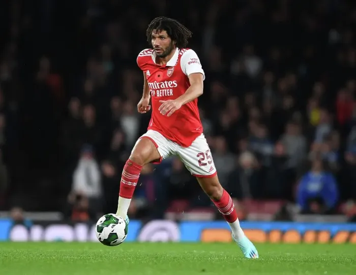 Framed Print : Arsenal's Mo Elneny: Concentration and Determination in Carabao Cup Clash Against Brighton & Hove Albion