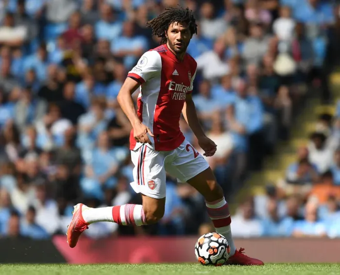 Framed Print : Arsenal's Mo Elneny Faces Manchester City in 2021-22 Premier League Clash