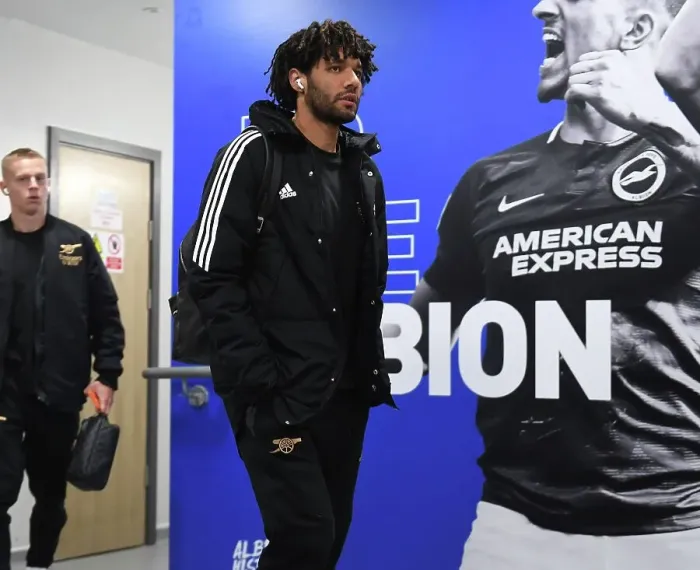 Framed Print : Arsenal's Mo Elneny Prepares for Brighton & Hove Albion Clash in Premier League (December 2022) Framed Print : Arsenal's Mo Elneny Prepares for Brighton & Hove Albion Clash in Premier League (December 2022)