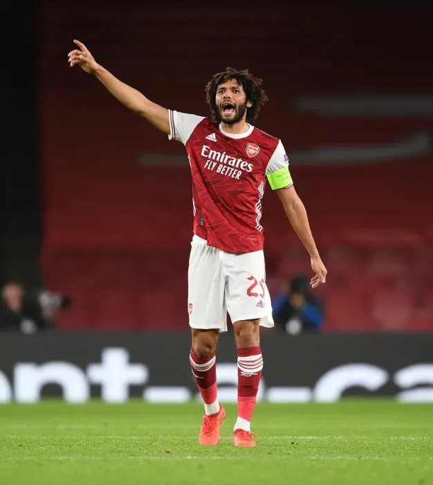 Framed Print : Arsenal's Mo Elneny in UEFA Europa League Action Against Dundalk (Behind Closed Doors)