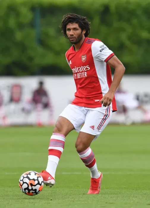 Framed Print : Arsenal's Mohamed Elneny in Action: Arsenal vs Millwall (2021-22) Pre-Season Friendly