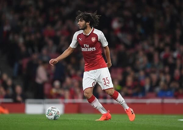 Arsenal's Mohamed Elneny in Action Against Norwich City - Carabao Cup Fourth Round, 2017-18