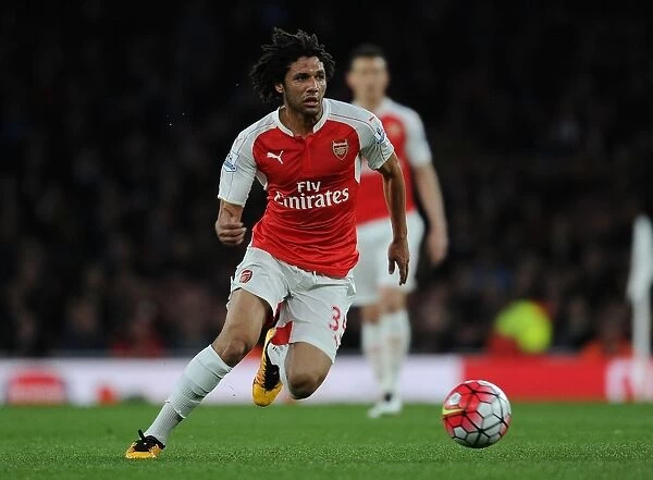 Arsenal's Mohamed Elneny in Action Against West Bromwich Albion, Premier League 2015-16