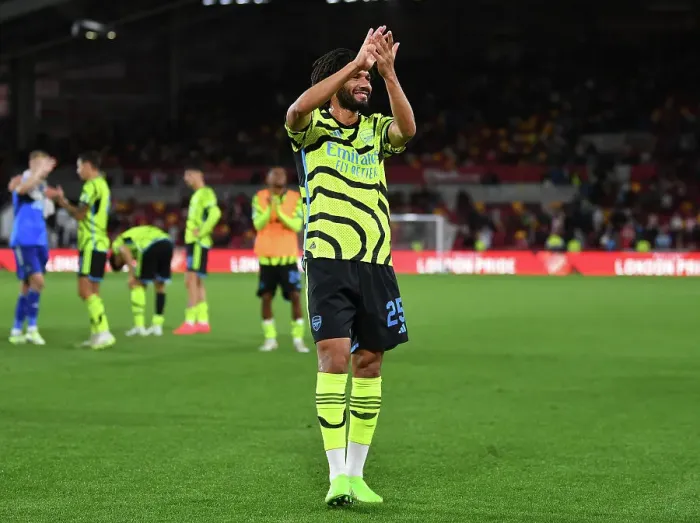 Framed Print : Arsenal's Mohamed Elneny Celebrates Carabao Cup Victory over Brentford Framed Print : Arsenal's Mohamed Elneny Celebrates Carabao Cup Victory over Brentford