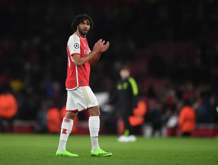 Framed Print : Arsenal's Mohamed Elneny Celebrates with Fans after Securing Group B Win vs Sevilla FC, UEFA Champions League 2023 / 24 Framed Print : Arsenal's Mohamed Elneny Celebrates with Fans after Securing Group B Win vs Sevilla FC, UEFA Champions League 2023 / 24