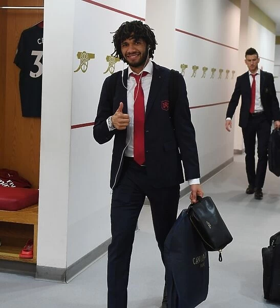 Arsenal's Mohamed Elneny in the Changing Room Before Arsenal v Liverpool (2017-18)