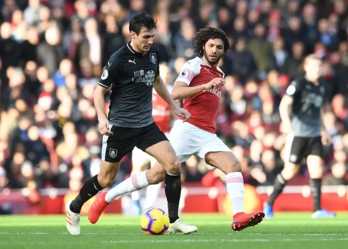 Framed Print : Arsenal's Mohamed Elneny Closes Down Jack Cork in Intense Arsenal v Burnley Premier League Clash Framed Print : Arsenal's Mohamed Elneny Closes Down Jack Cork in Intense Arsenal v Burnley Premier League Clash